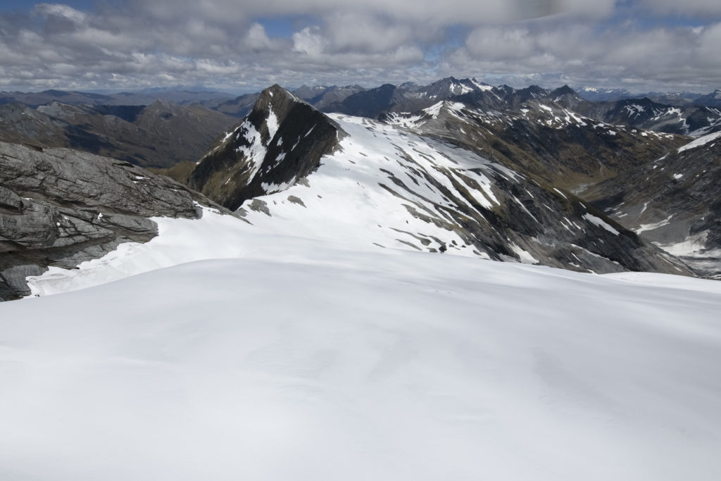 Snow covered landing site on Tyndall Glacier
