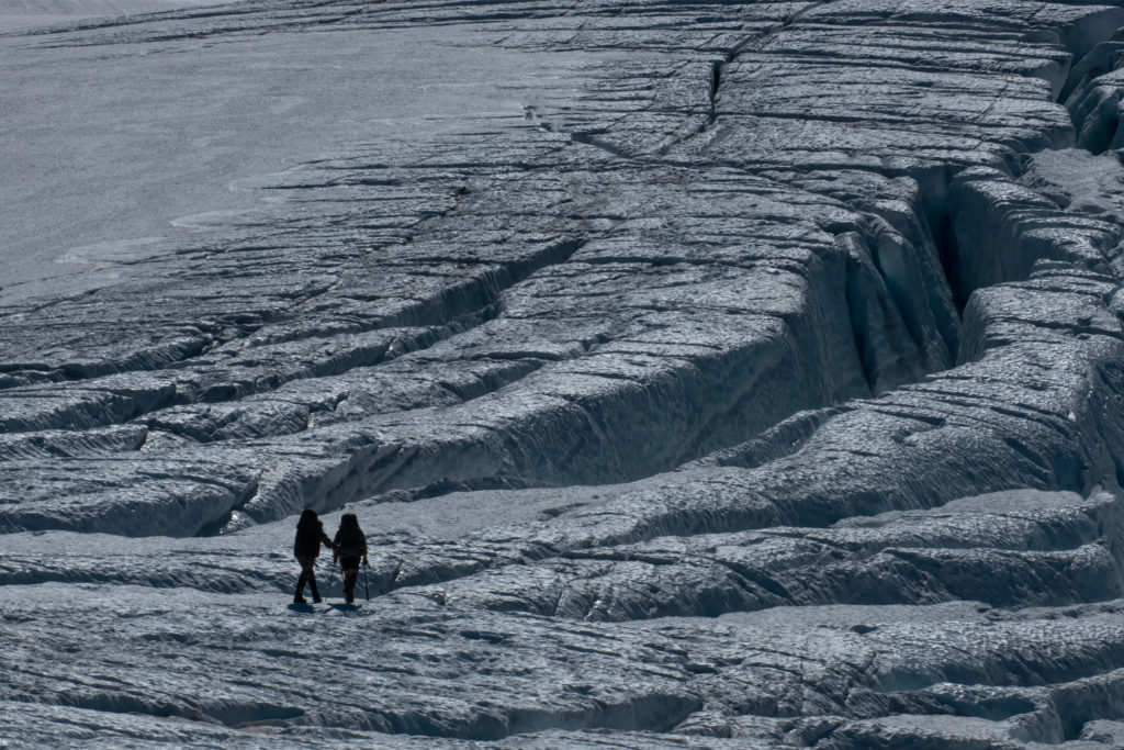 Two climbers on Park Pass Glacier