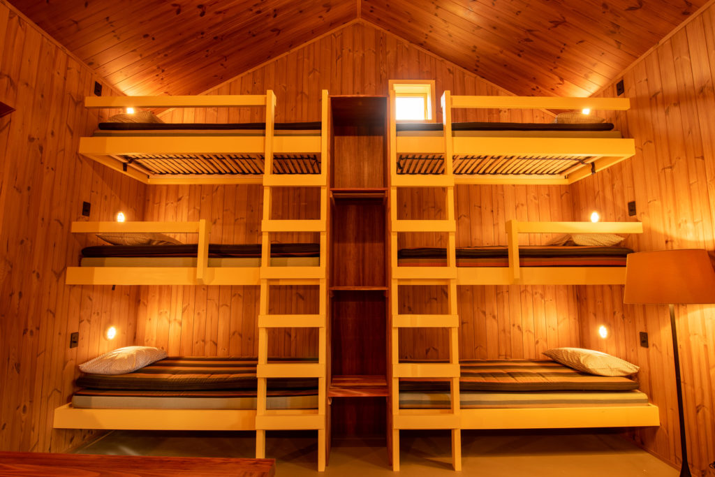 Triple bunk beds are an option for Glenorchy Accommodation at the Great Glenorchy Alpine Base Camp